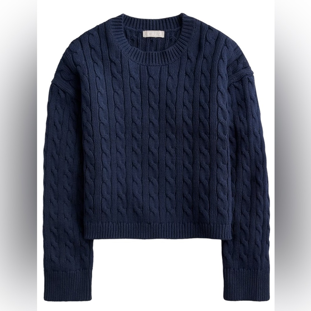 J. Crew Cable-knit cropped sweater